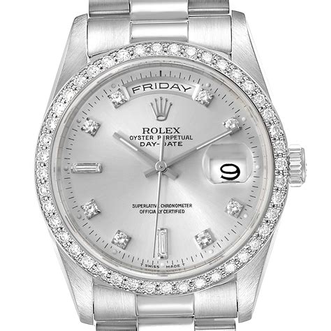 rolex day date silver for sale